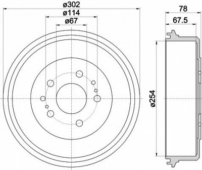 HELLA PAGID 8dt355302201 -  Тормозной барабан